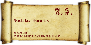 Nedits Henrik névjegykártya